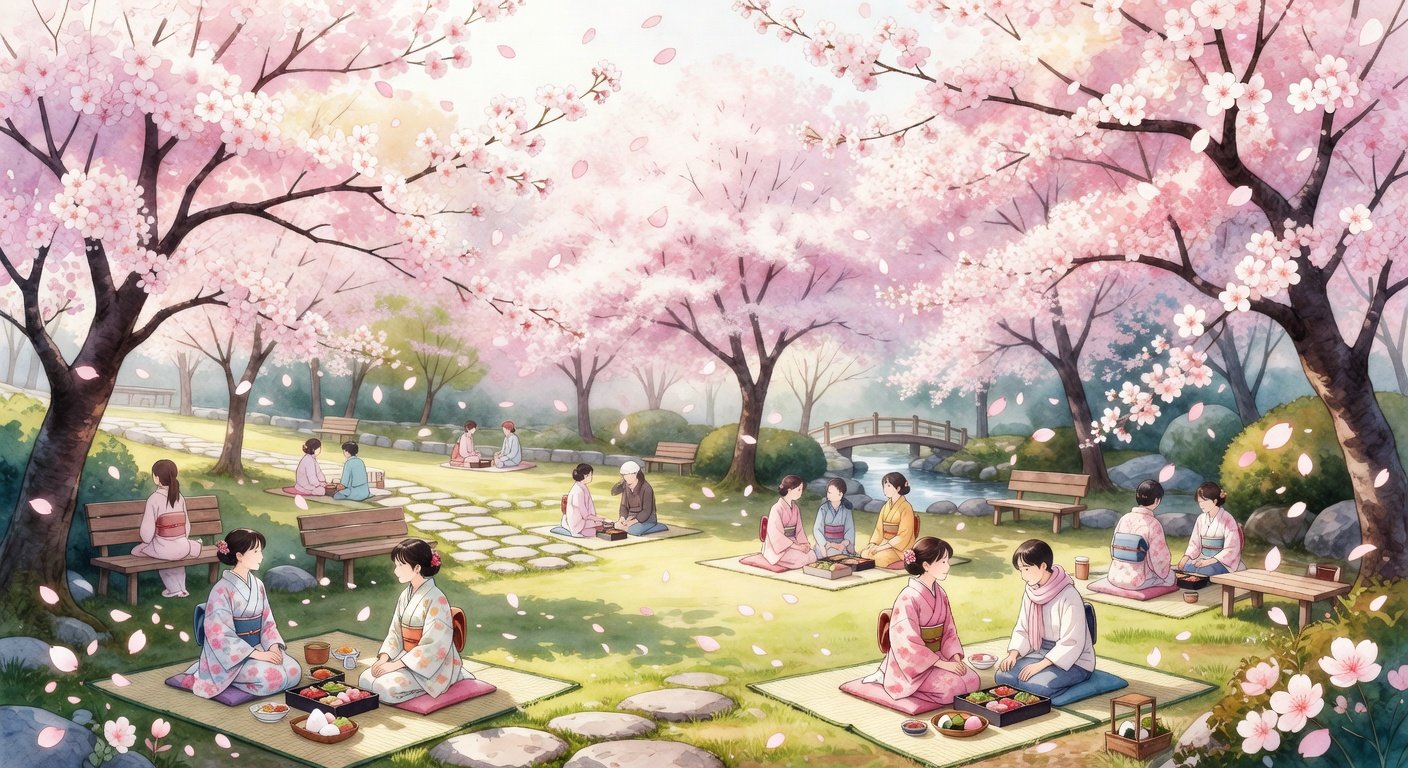 Cerisiers en fleurs au Japon